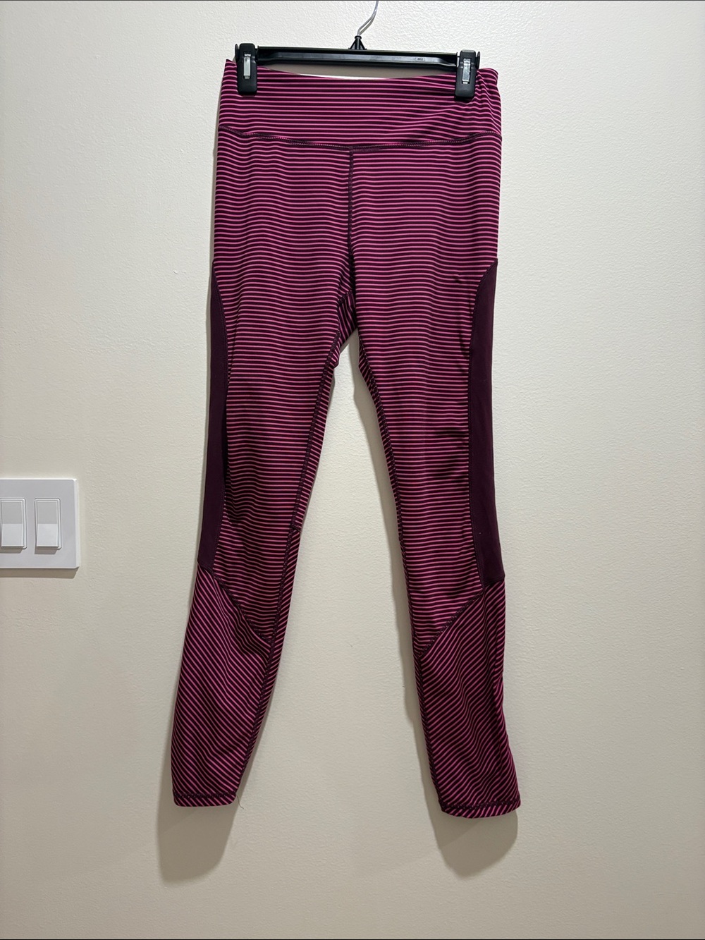 Womom Purple & Pink Striped Active Top